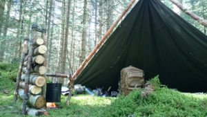 A Tarp shelter in the wild